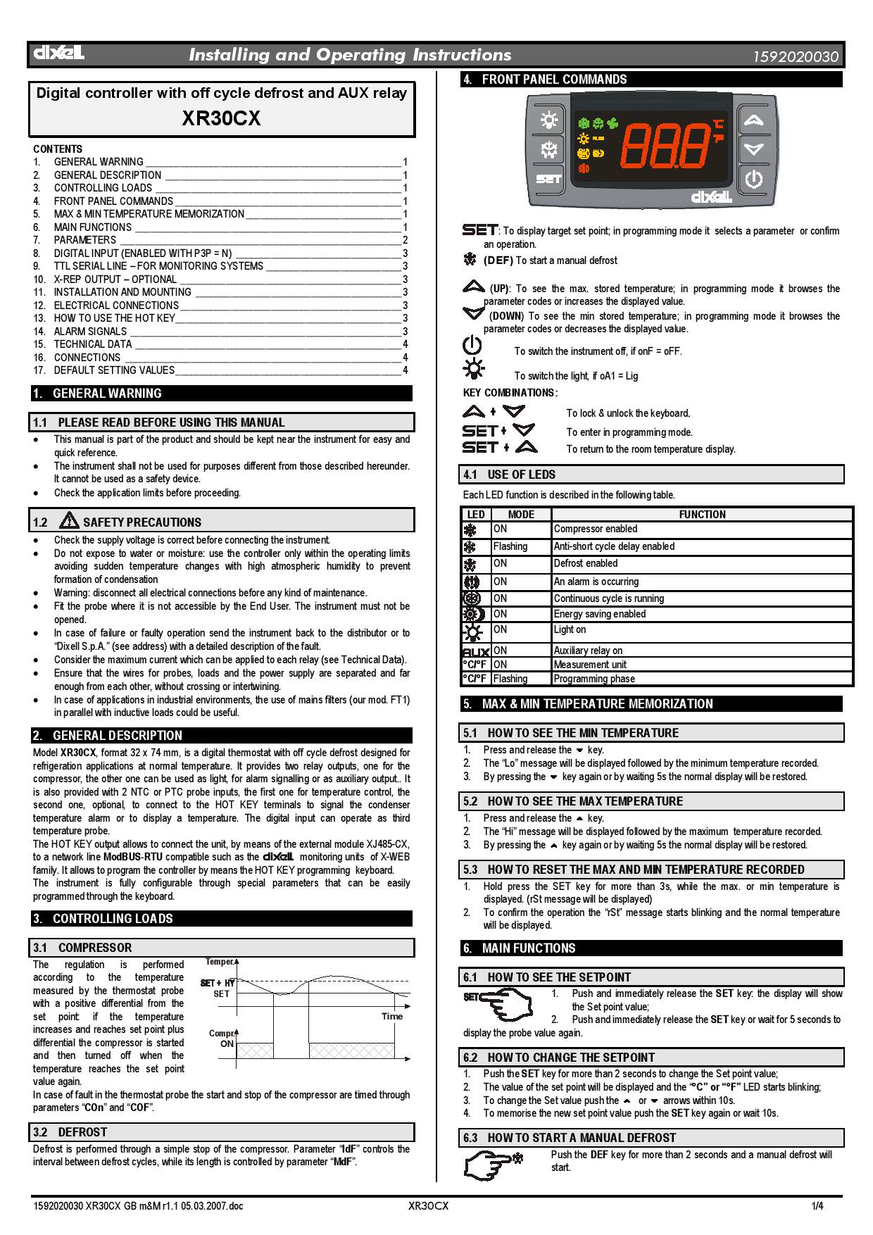 Bộ điều khiển Dixell XR30CH